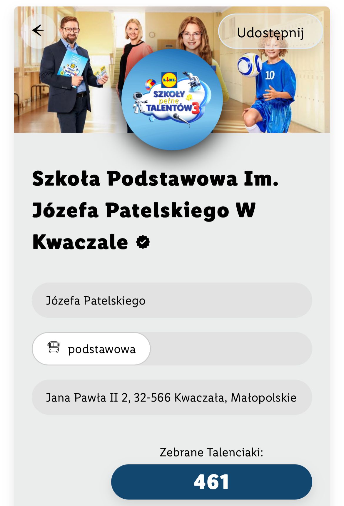 Samorząd Uczniowski dziękuje za „Talenciaki”